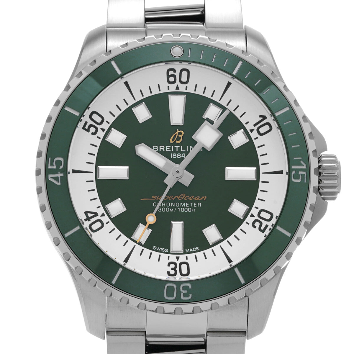 Super Ocean Automatic 44 A17376A31L1A1 Green BREITLING Men's [Pre-Owned].