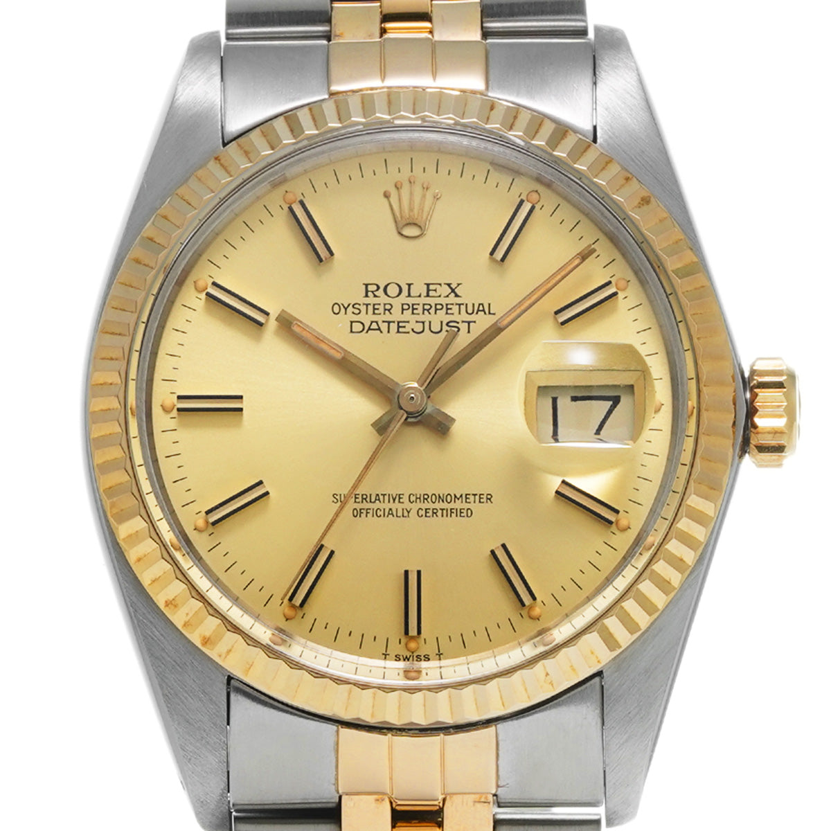 DATE JUST 16013 80's (manufactured circa 1983) Champagne ROLEX Men's [Pre-Owned].