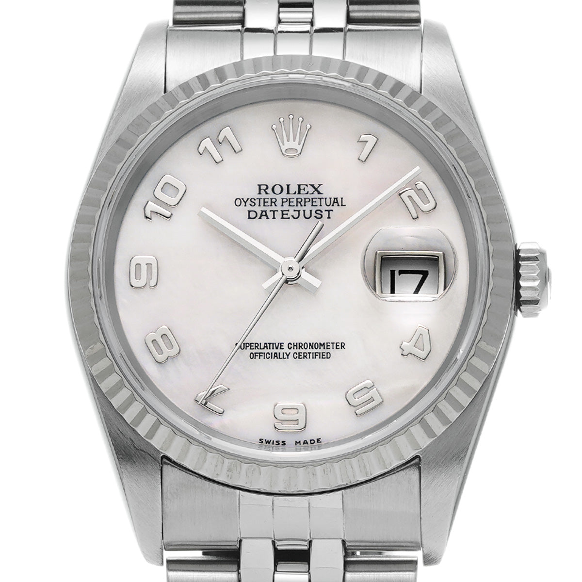 DATE JUST 16234 Y (made around 2003) White MOP ROLEX Men's [Pre-Owned].