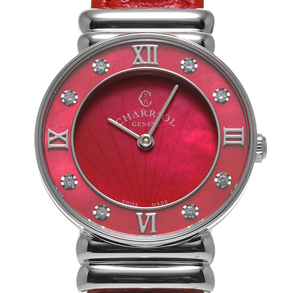 Saint Tropez Colors 028SRD1.365.573 Red MOP/Diamond CHARRIOL Ladies [Pre-Owned].