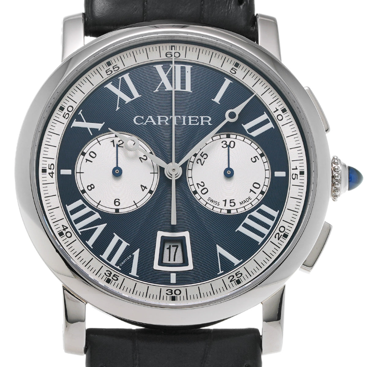 Rotonde de Cartier Chronograph W1556239 Blue/Silver CARTIER Men's [Pre-Owned]