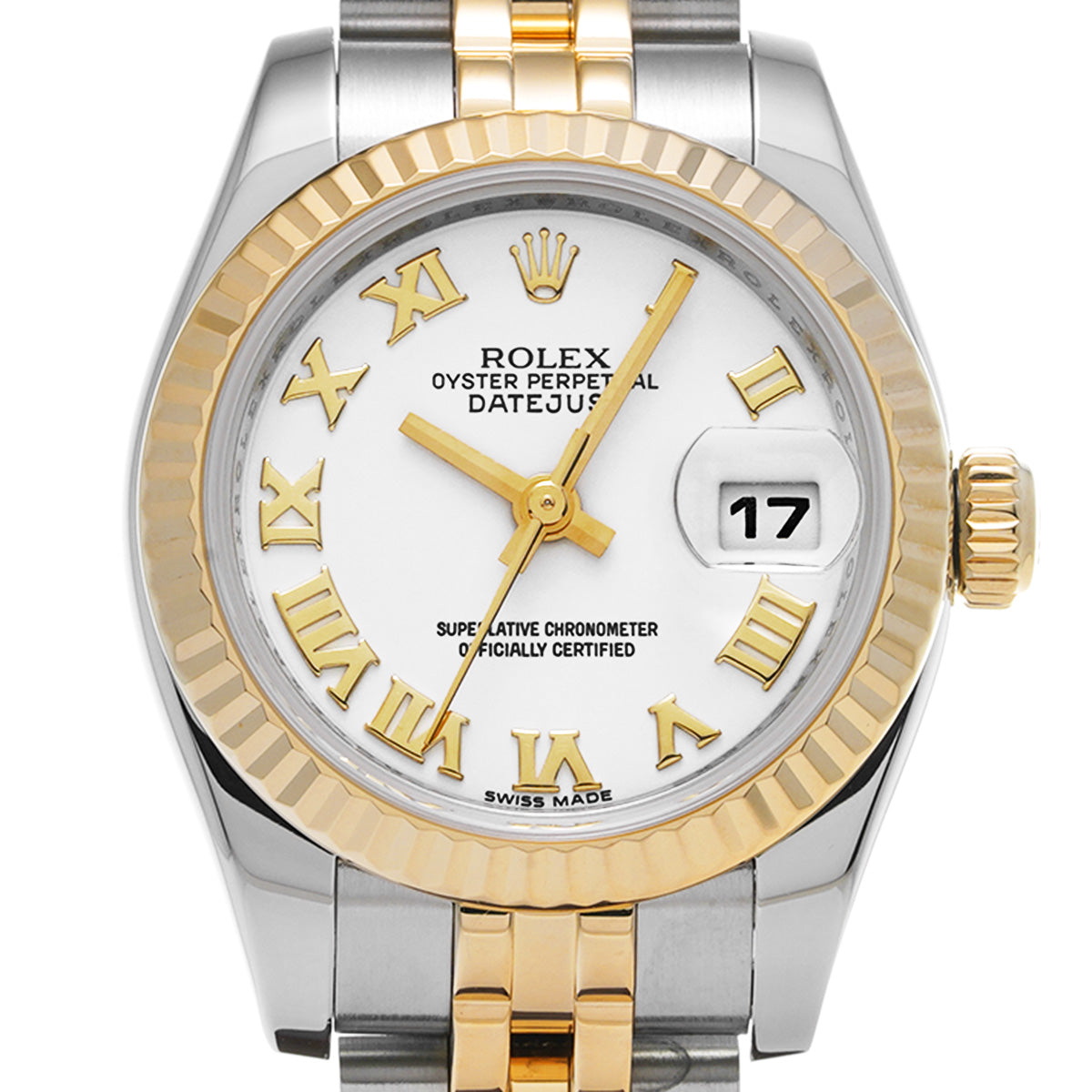 DATE JUST 179173 Random Serial White ROLEX Ladies [Pre-Owned].