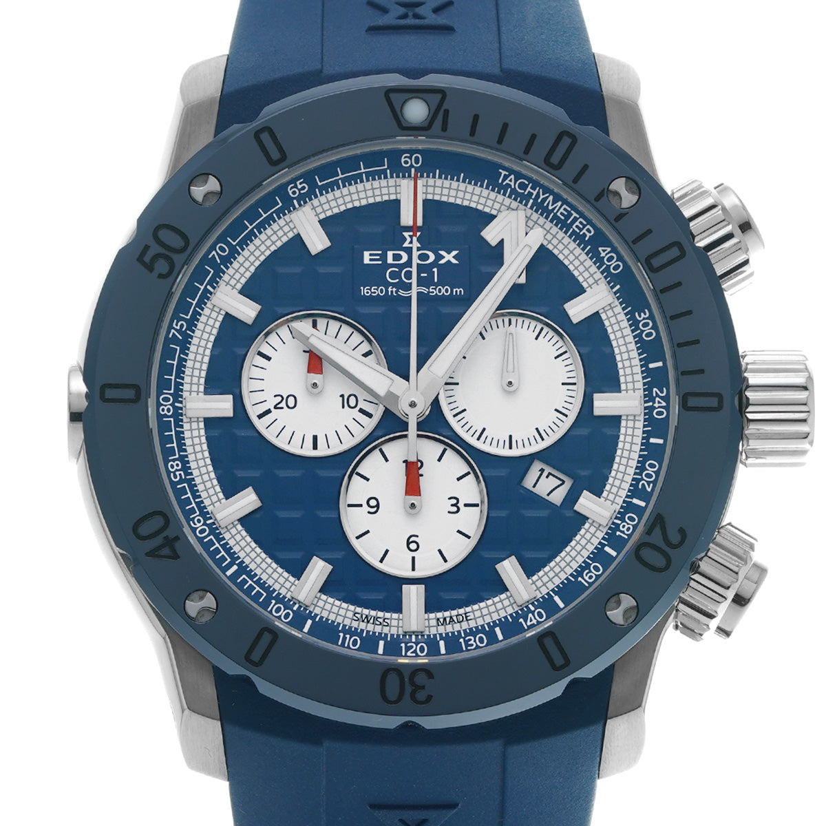 Chrono Offshore 1 10221-3BU9 Blue/White EDOX Men's [Pre-Owned].