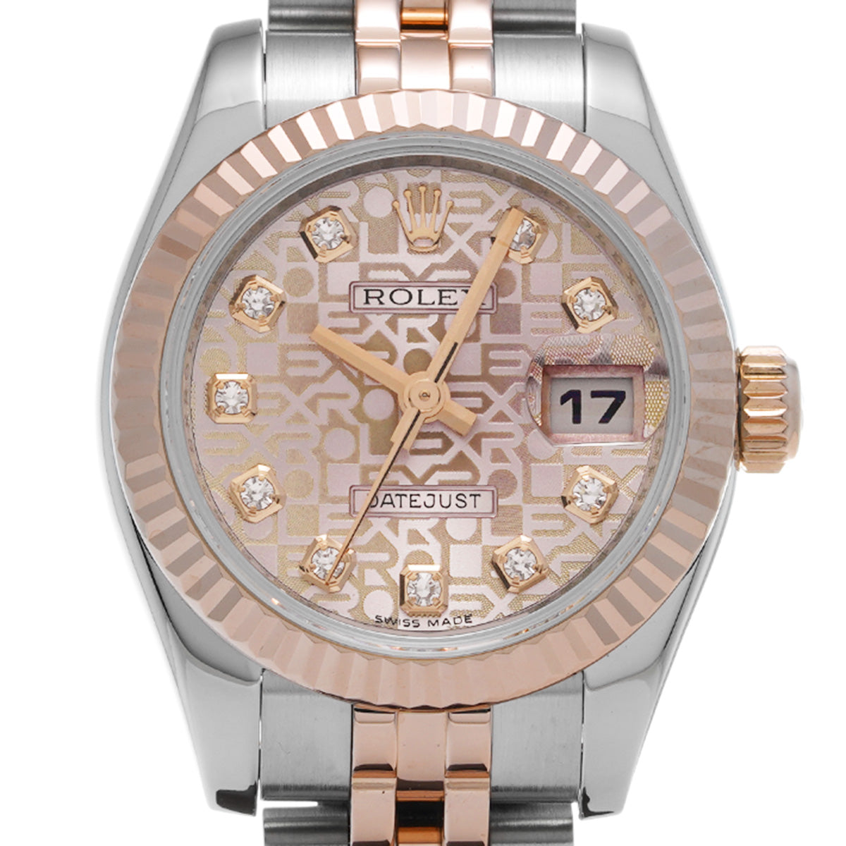 DATE JUST 179171G G (manufactured circa 2010) Pink Computer/Diamond ROLEX Ladies [Pre-Owned].