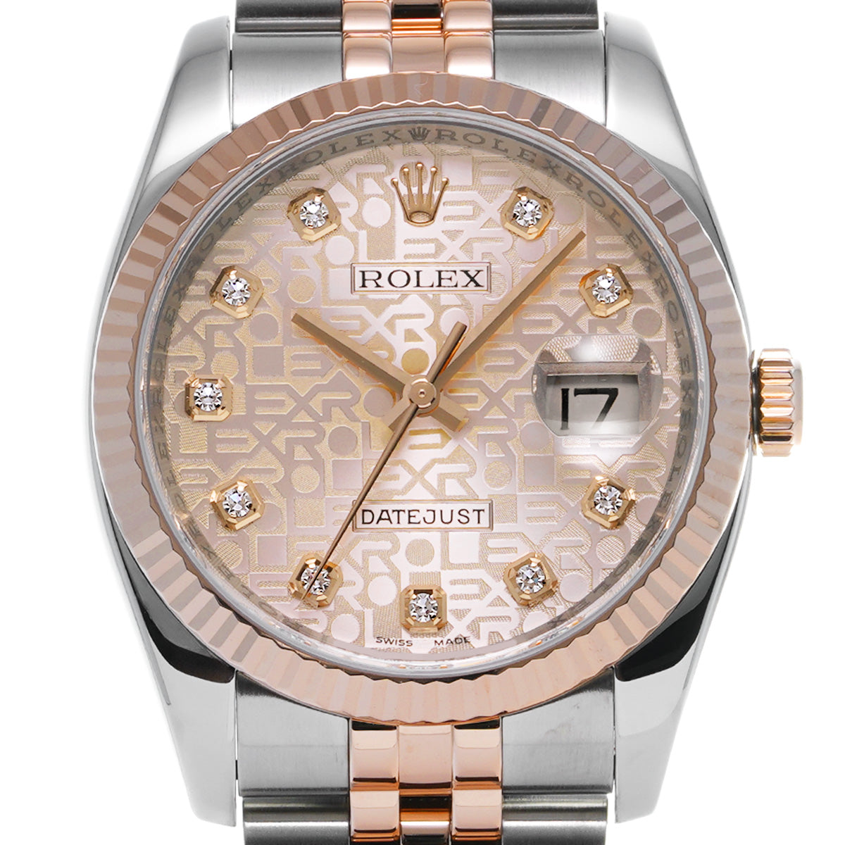 DATE JUST 116231G D (manufactured circa 2005) Pink Computer/Diamond ROLEX Men's [Pre-Owned].