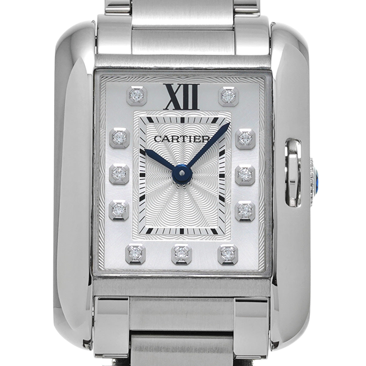 Tank Anglaise SM W4TA0003 Silver/Diamond CARTIER Ladies [Pre-owned]