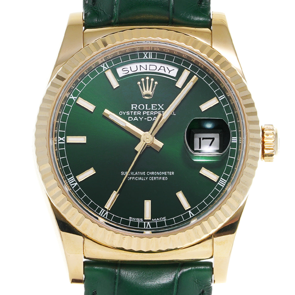 Day Date 36 118138 Random Serial Green ROLEX Men's [Pre-Owned].