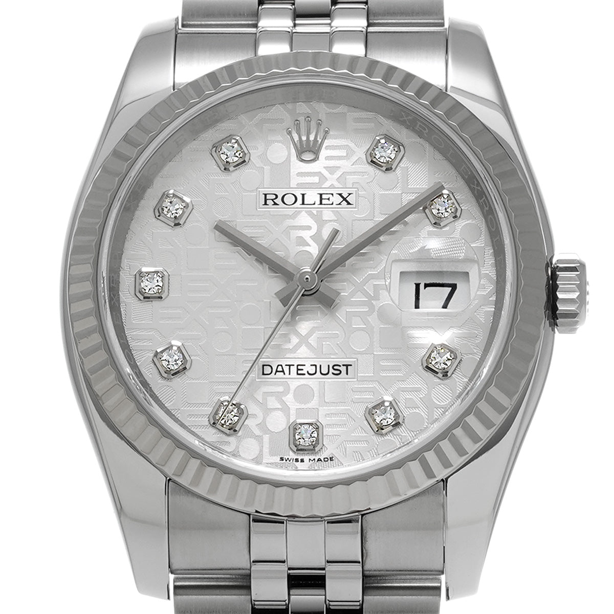 Datejust 116234G Random Serial Silver Computer/Diamond ROLEX Men's [Pre-Owned].