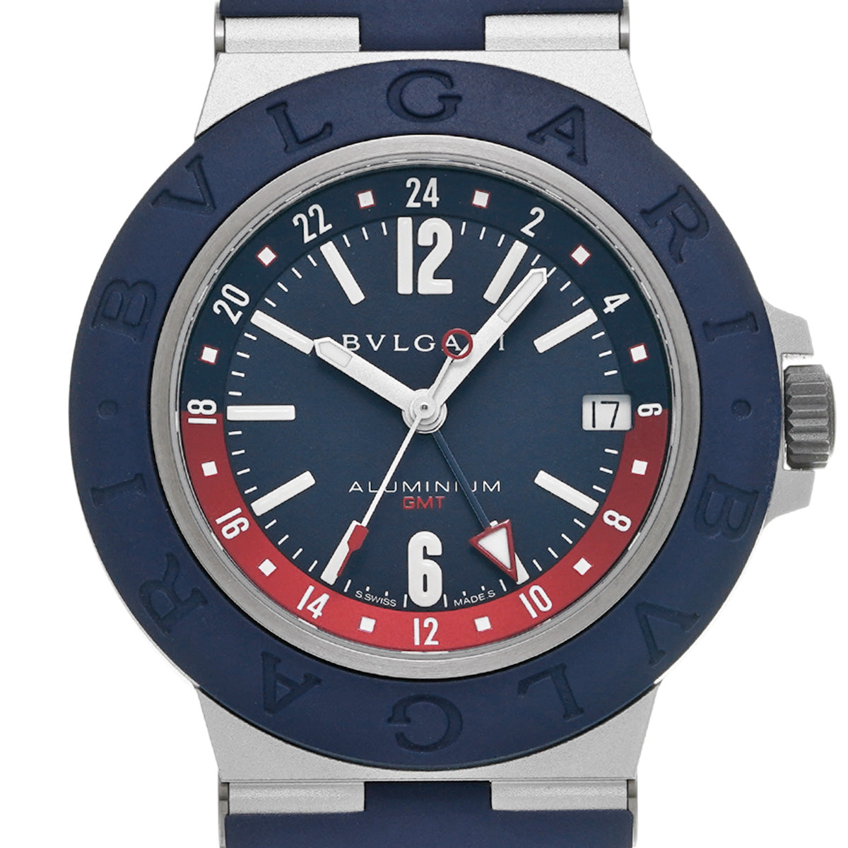 Aluminum GMT BB40ATGMT Blue BVLGARI Men's [Pre-Owned].