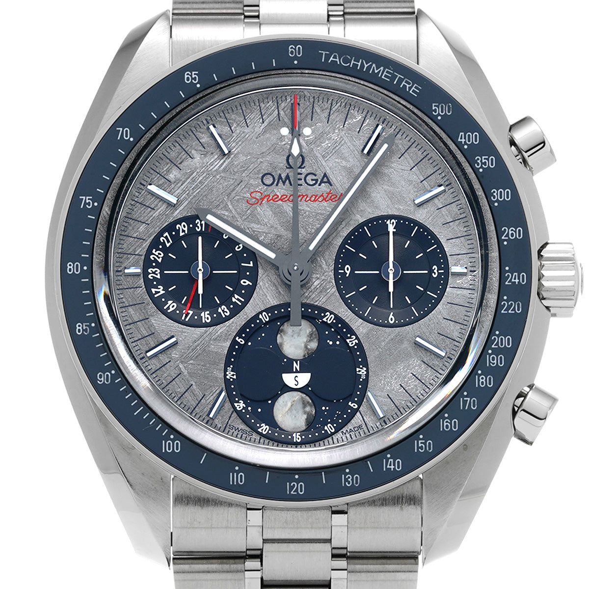 Speedmaster Moonphase Meteorite Co-Axial Master Chronometer 304.30.43.52.06.001 Meteorite/Blue OMEGA Mens [Pre-Owned]