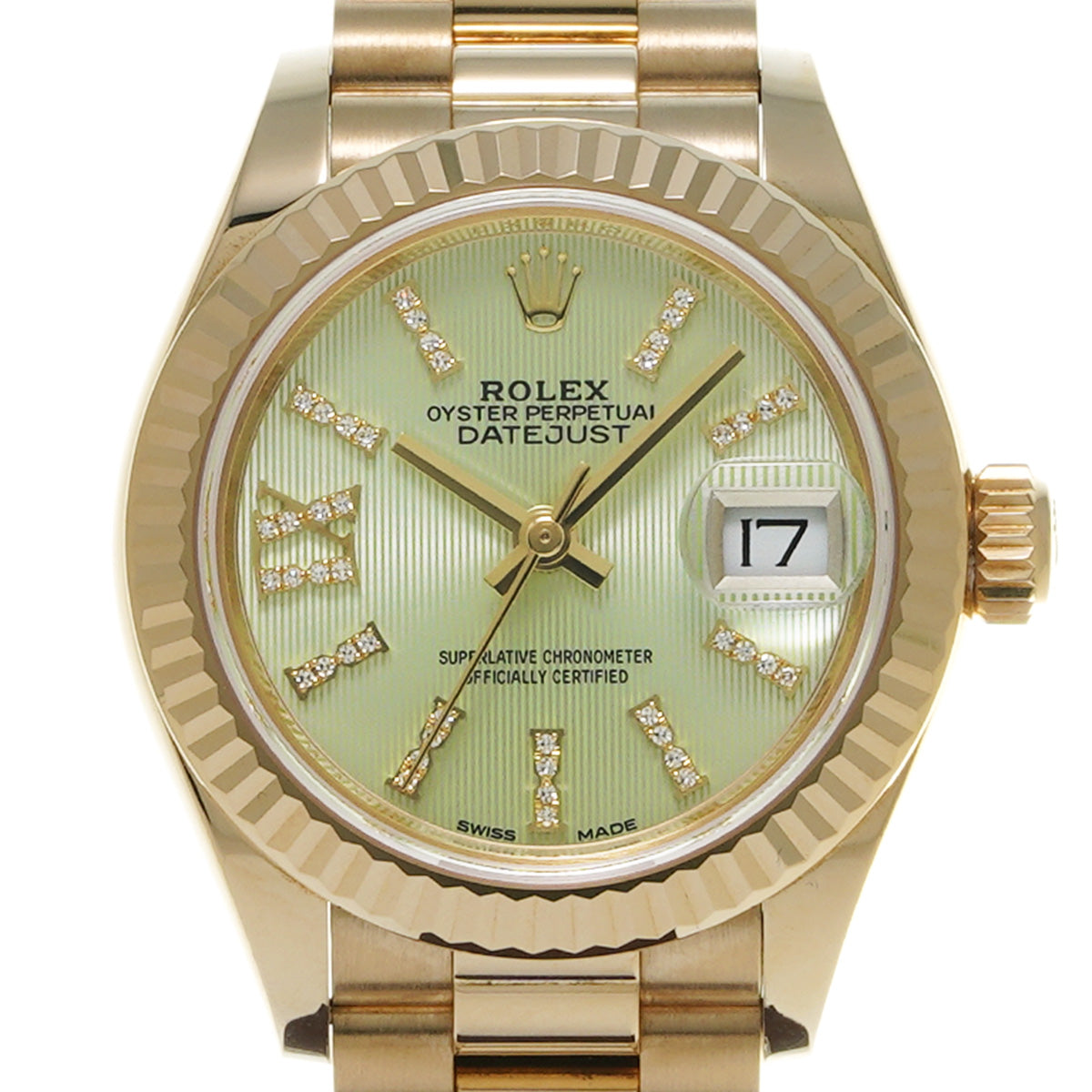 Lady Datejust 28 279178G Linden Green Tapestry/Diamond ROLEX Ladies [Pre-Owned].