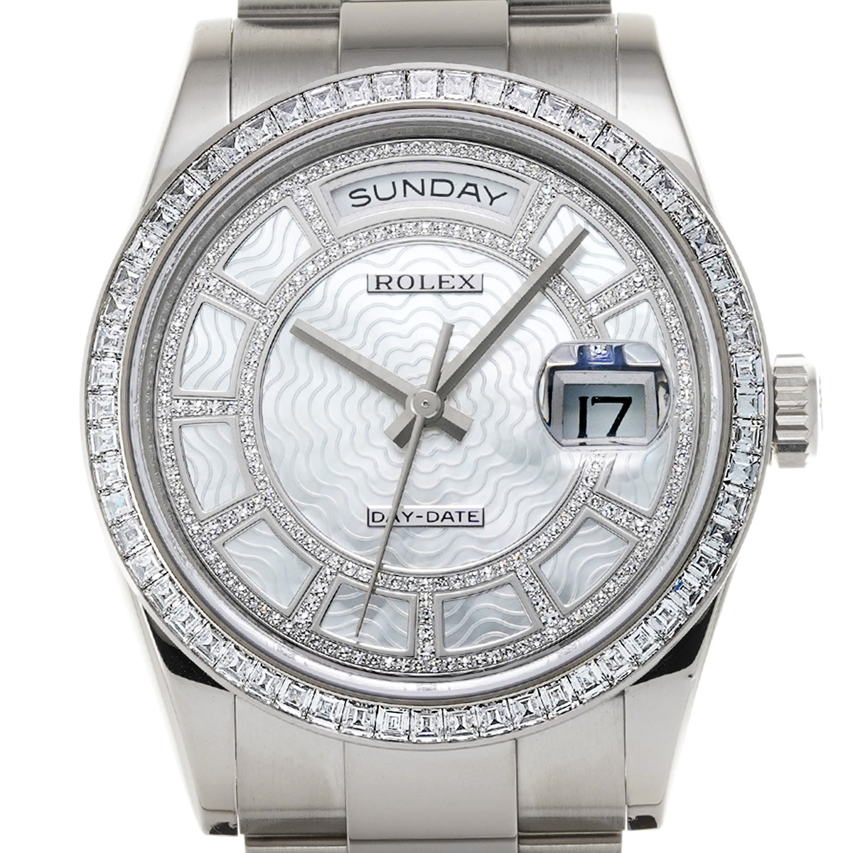 Day-Date 36 Carousel 118399BR Random Serial White MOP/Diamond ROLEX Men's [Pre-Owned].