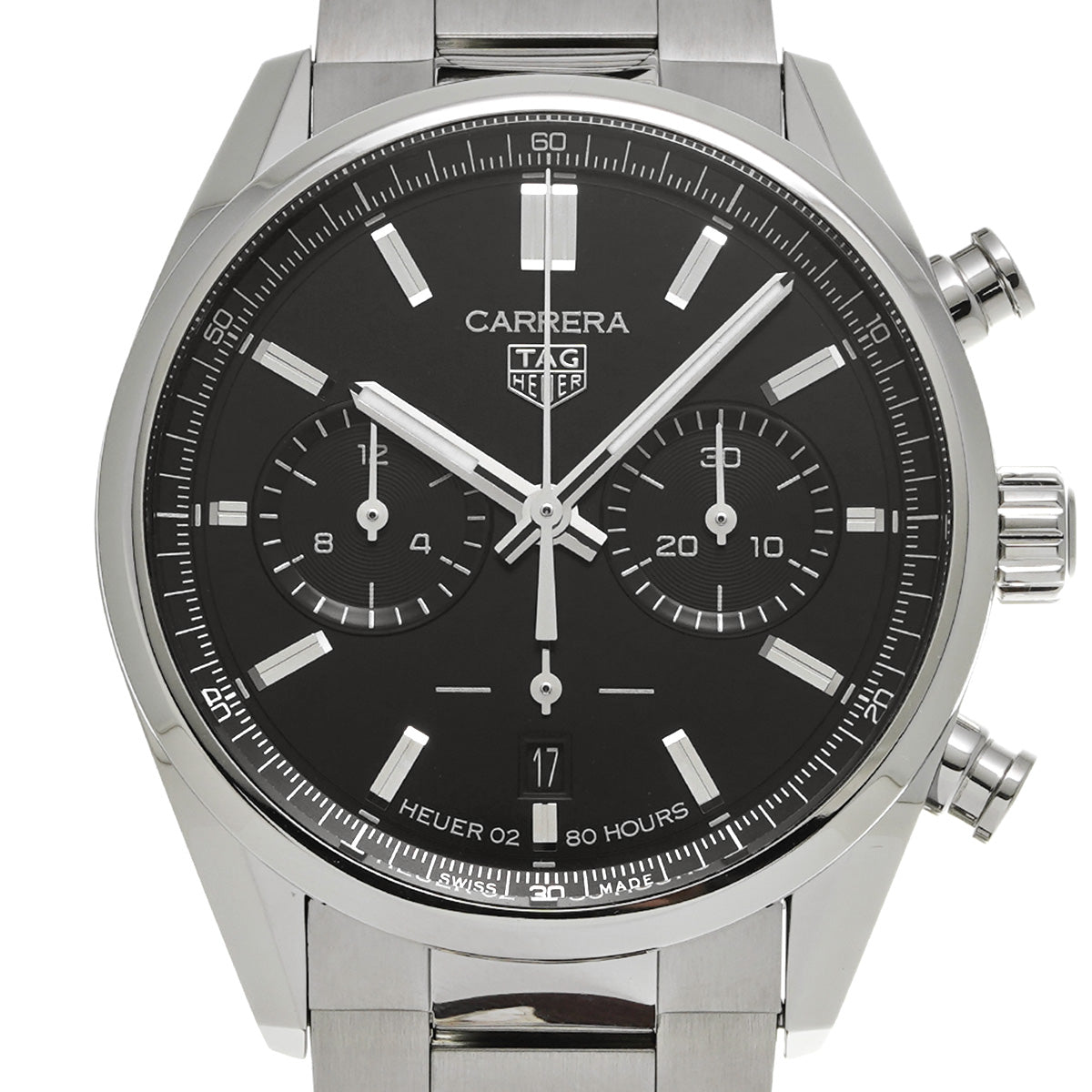 CARRERA Calibre Heuer 02 Chronograph CBN2010.BA0642 Black TAG HEUER Men's [Pre-Owned].