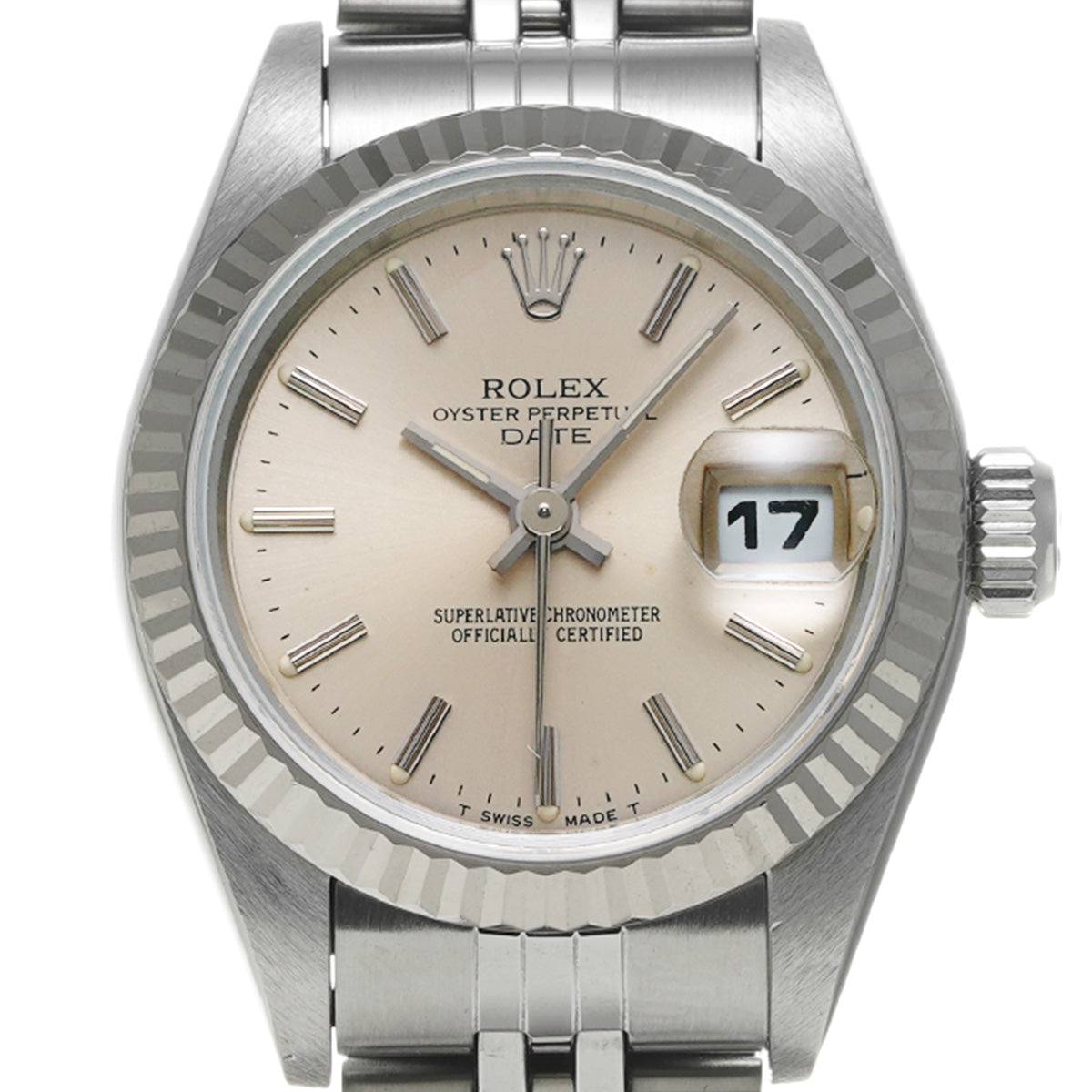 DATE JUST 69174 T (manufactured circa 1996) Silver ROLEX Ladies [Pre-owned].