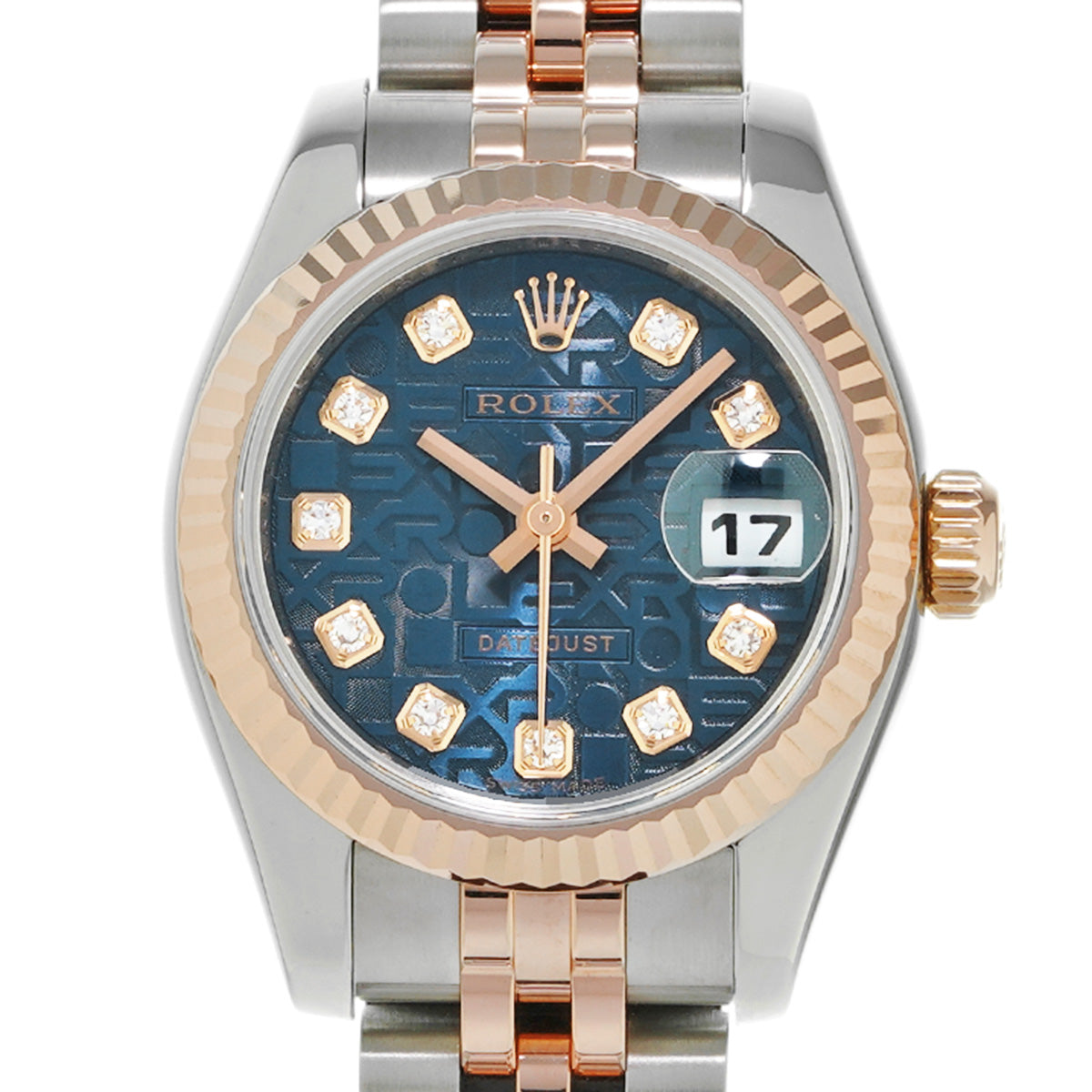 DATE JUST 179171G (manufactured circa 2005) Blue Computer/Diamond ROLEX Ladies [Pre-Owned].