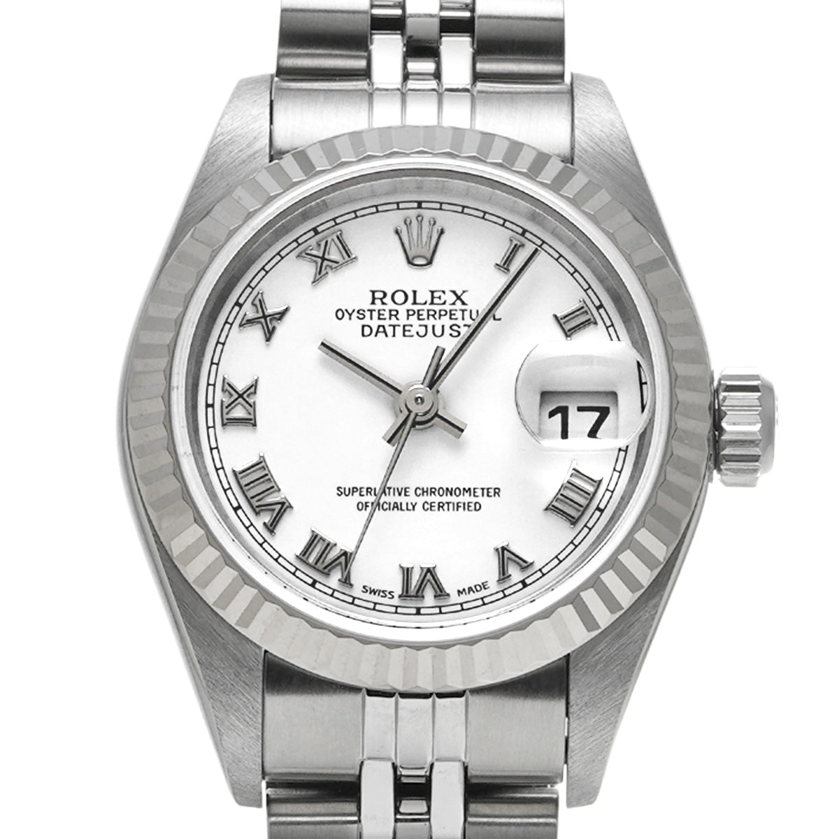 DATE JUST 79174 P (manufactured circa 2000) White ROLEX Ladies [Pre-Owned].