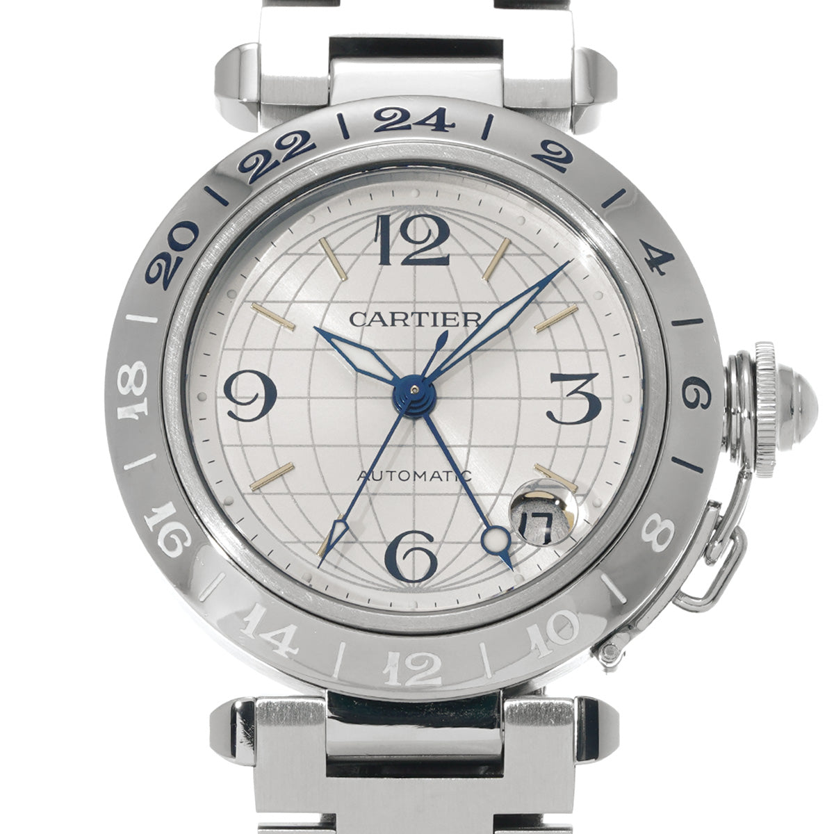 W31029M7 Pasha C Meridian GMT Silver CARTIER Unisex [Pre-Owned].