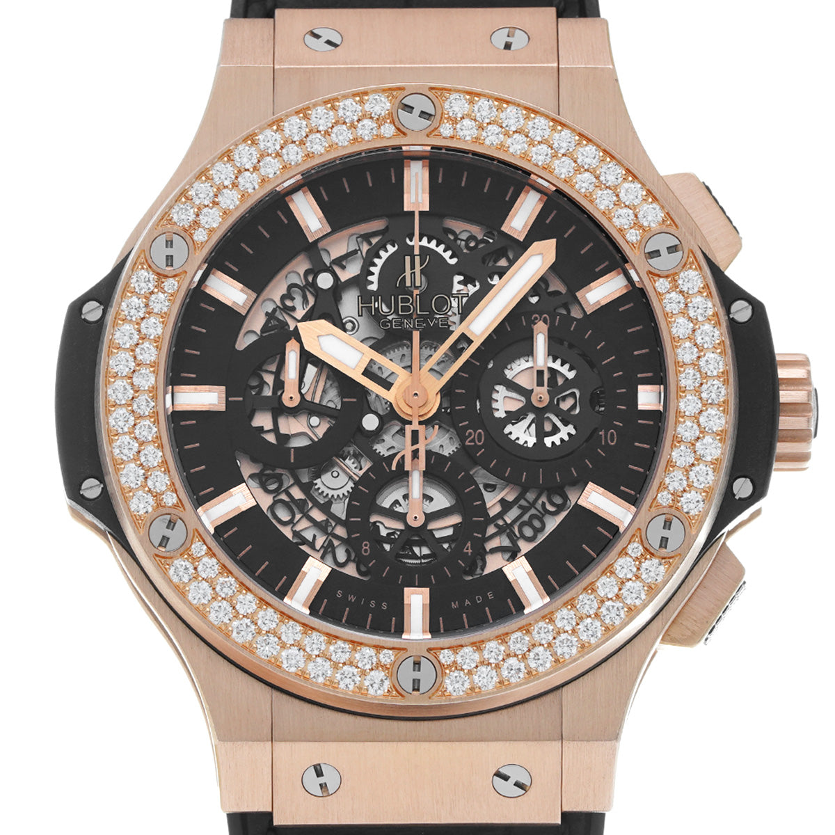 Big Bang Aeroban King Gold Diamonds 311.PX.1180.GR.1104 Skeleton HUBLOT Men's [Pre-owned]