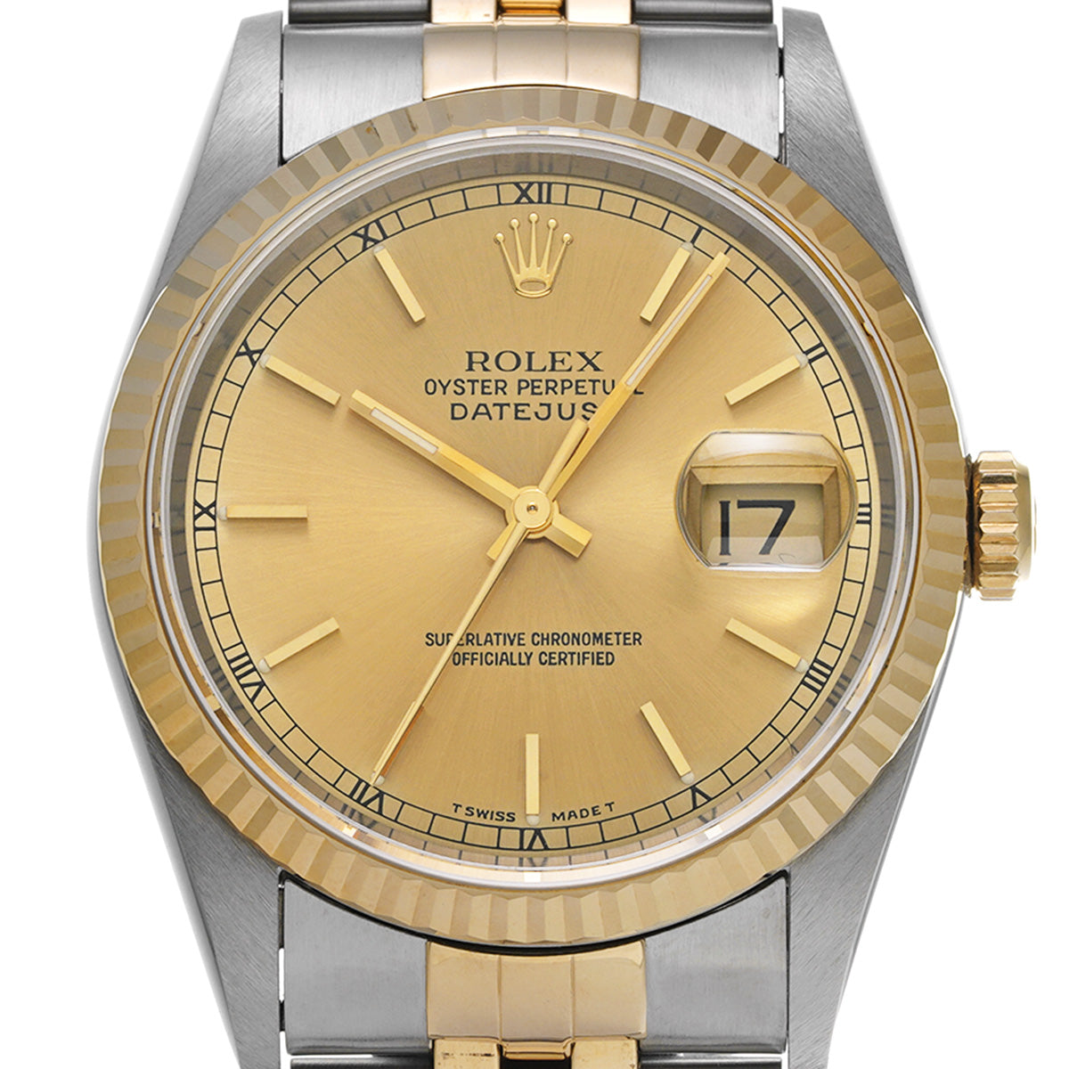 Datejust 16233 W (manufactured circa 1994) Champagne ROLEX Men's [Pre-Owned].