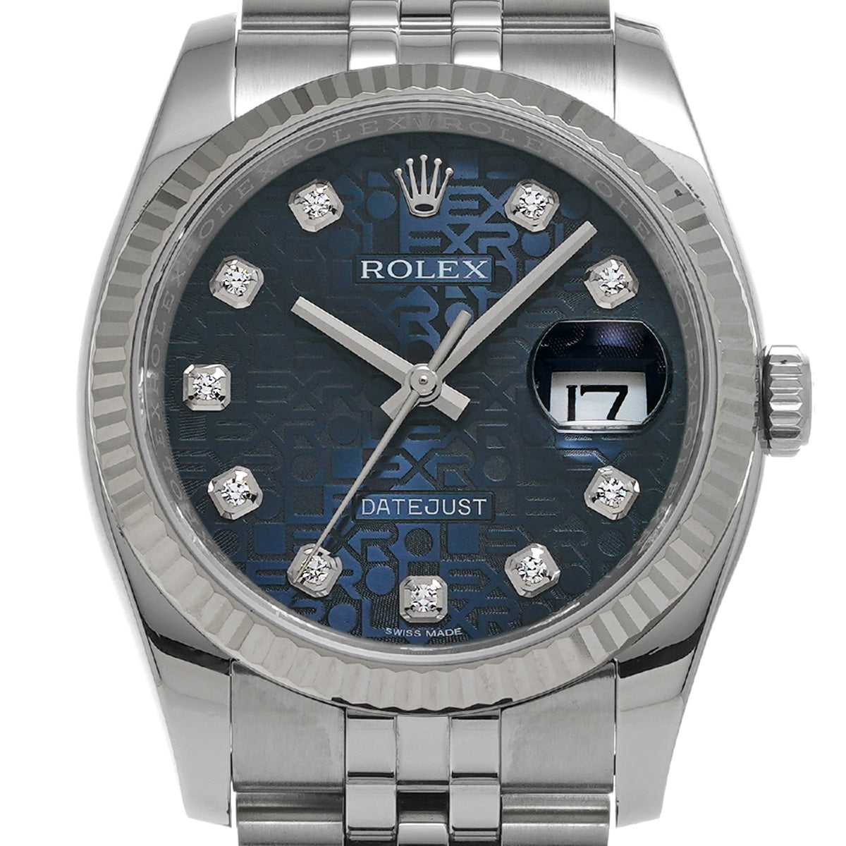 DATE JUST 116234G Random Serial Blue Computer/Diamond ROLEX Men's [Pre-Owned].