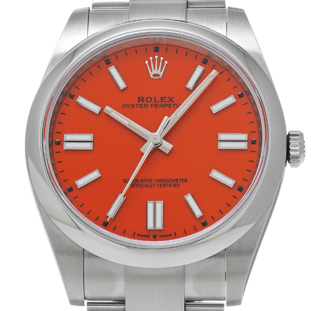 Oyster Perpetual 41 124300 Random Serial Coral Red ROLEX Men's [Pre-Owned].