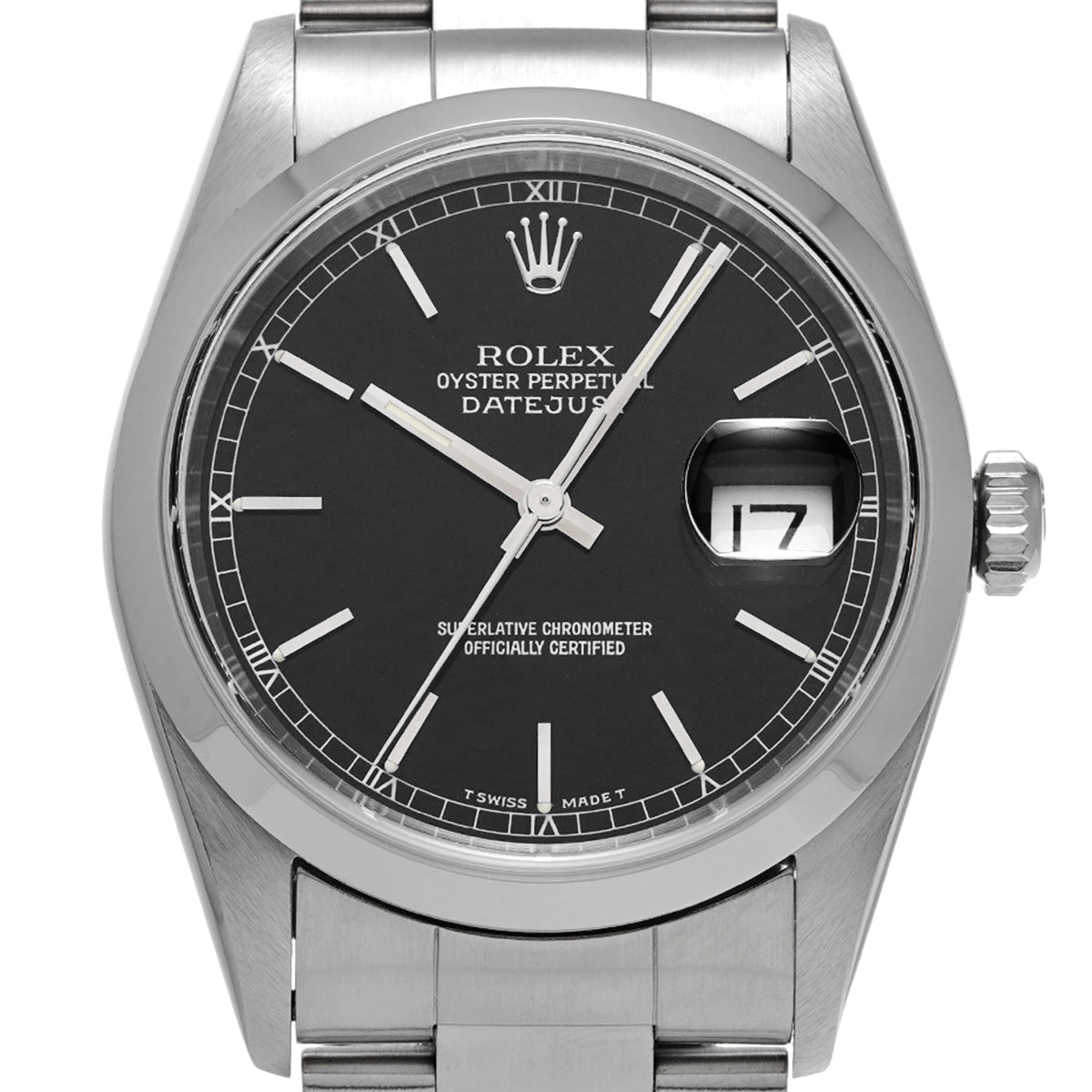 DATE JUST 16200 U (manufactured circa 1997) Black ROLEX Men's [Pre-Owned].