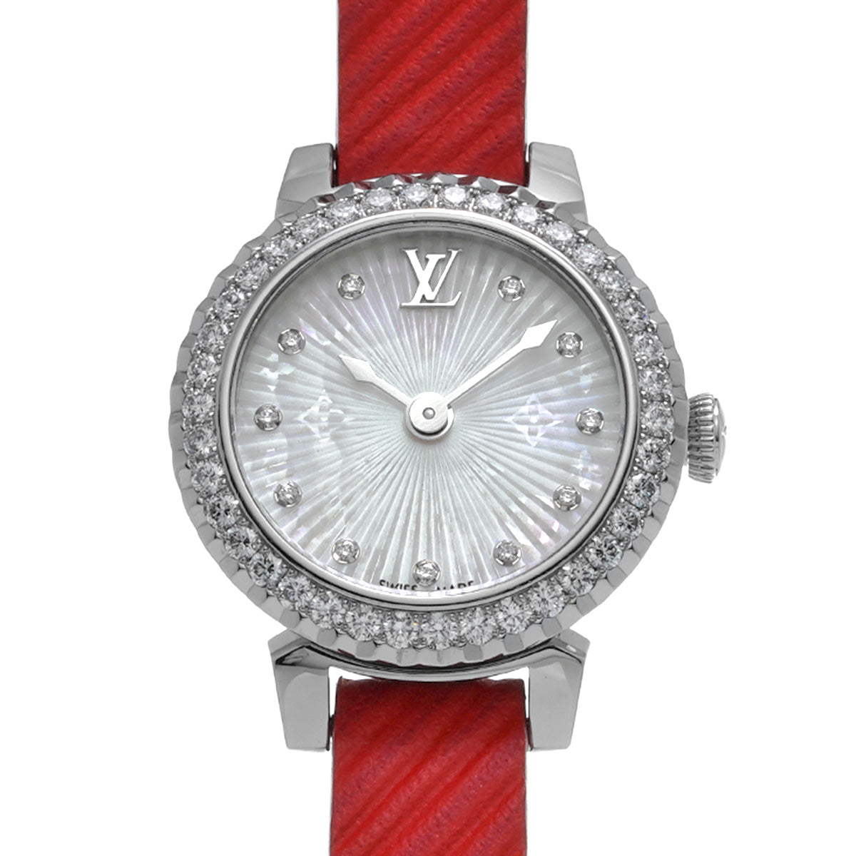 Tambour Q1M040 White MOP/Diamond LOUIS VUITTON Ladies [Pre-owned].