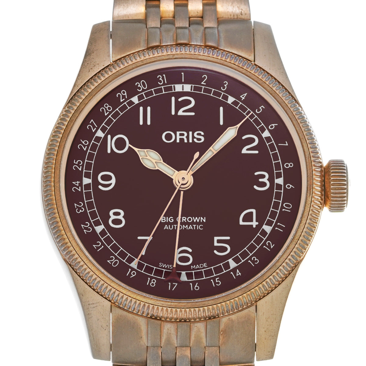 Big Crown Bronze Pointer Date 01 754 7741 3168-07 8 20 01 Red ORIS Mens [Pre-Owned].