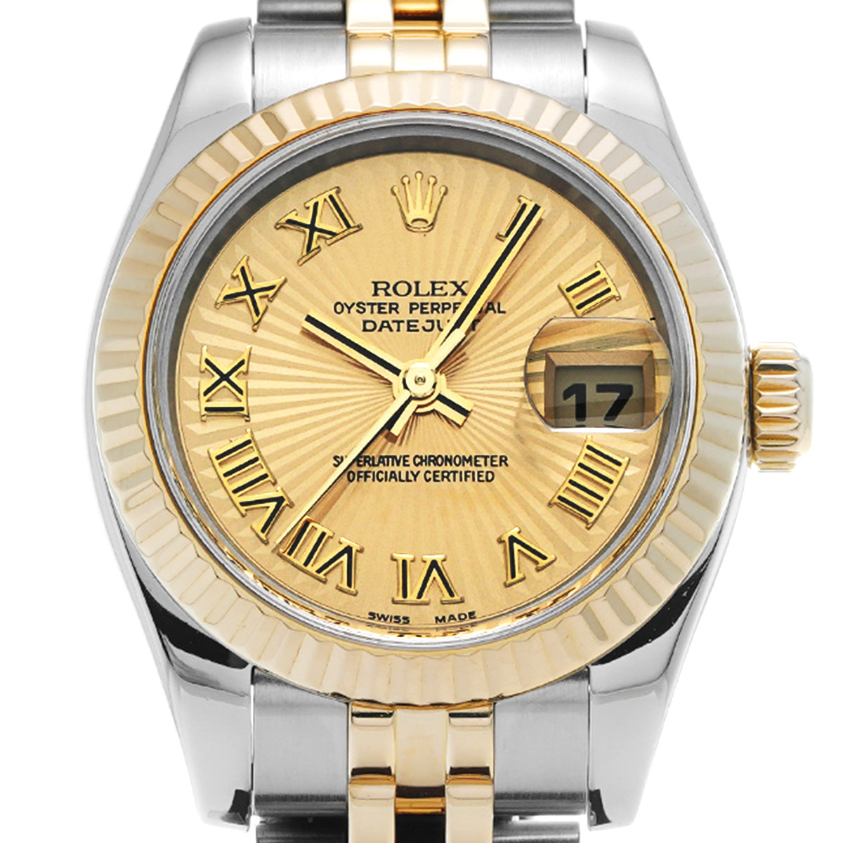 DATE JUST 179173 F (manufactured circa 2003) Champagne ROLEX Ladies [Pre-Owned].