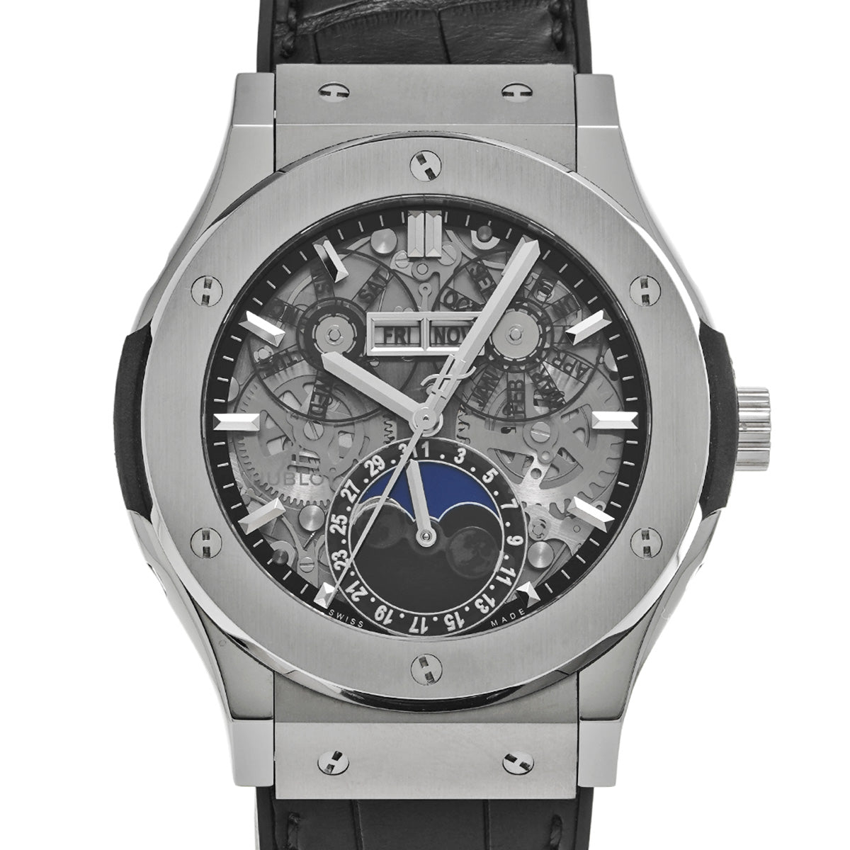 Classic Fusion Aerofusion Titanium Moonphase 517.NX.0170.LR Skeleton HUBLOT Men's [pre-owned].
