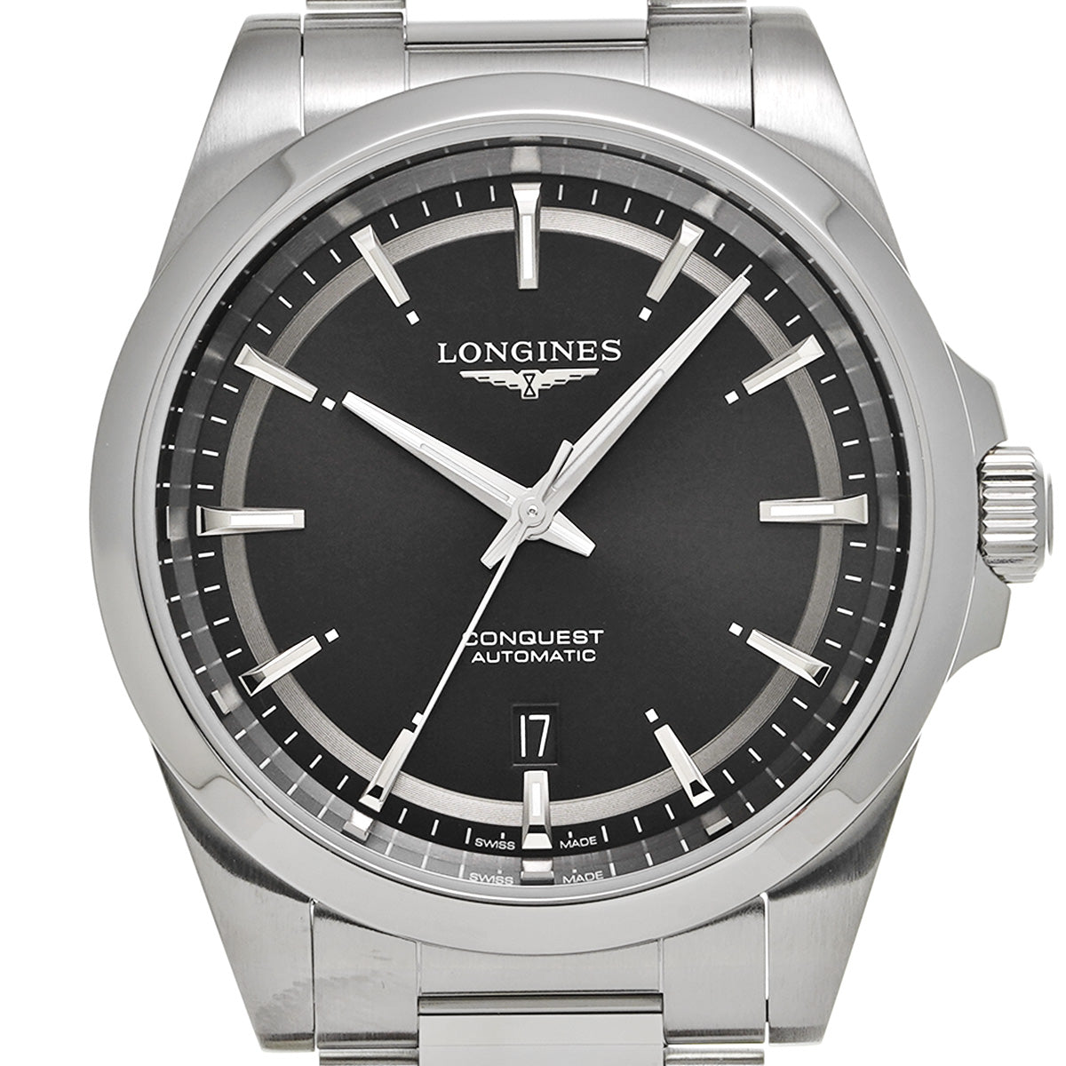 Conquest L3.830.4.52.6 Black LONGINES Men's [Pre-Owned].