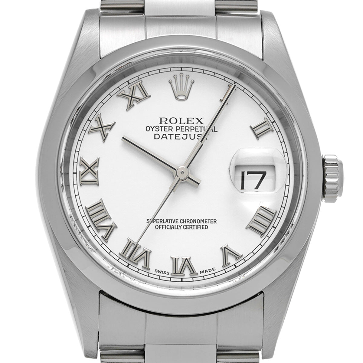 DATE JUST 16200 P (made around 2001) White ROLEX Men's [Pre-Owned].