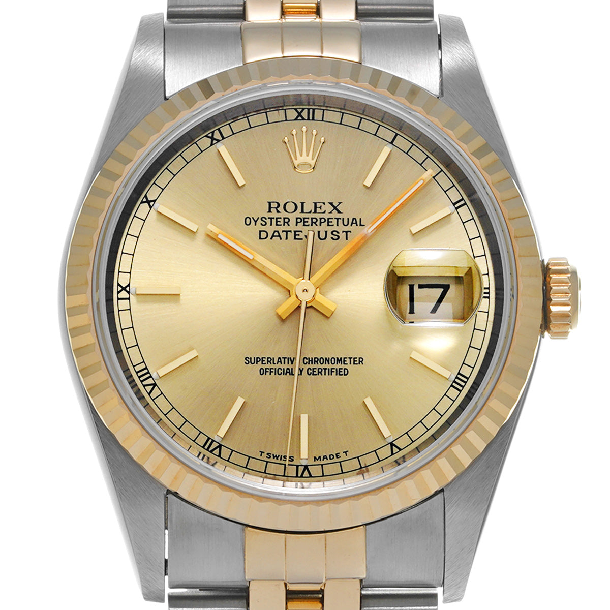 Datejust 16233 T (manufactured circa 1997) Champagne ROLEX Men's [Pre-Owned].