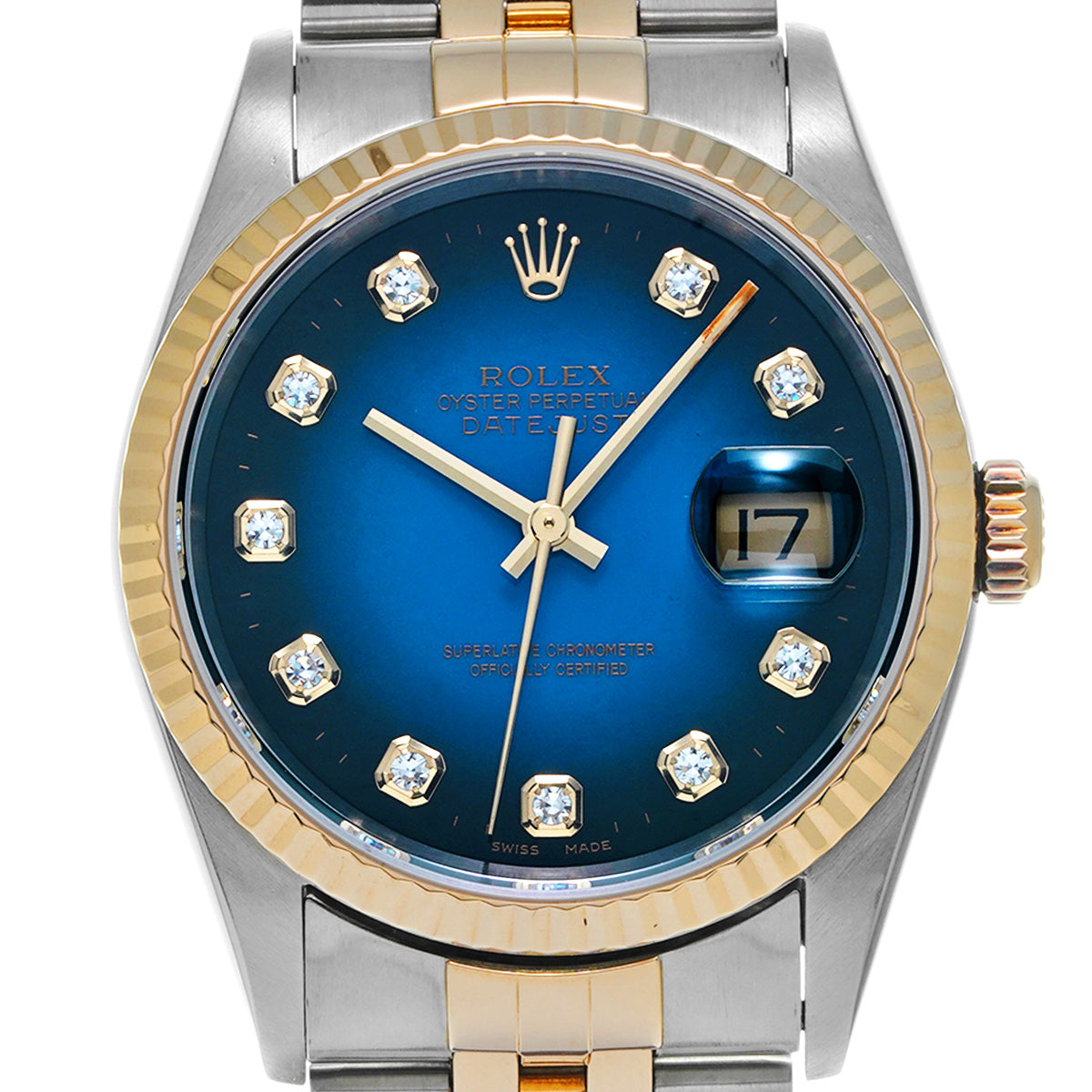 DATE JUST 16233G P (made around 2000) Blue Gradation/Diamond ROLEX Men's [Pre-Owned].