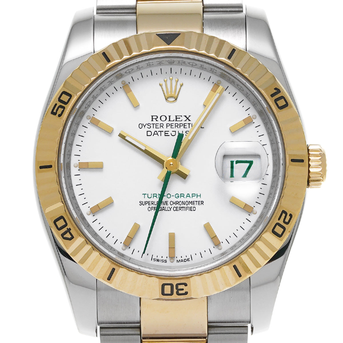 DATE JUST TURNOGRAPH 116263 D (manufactured circa 2005) White ROLEX Men's [Pre-Owned].