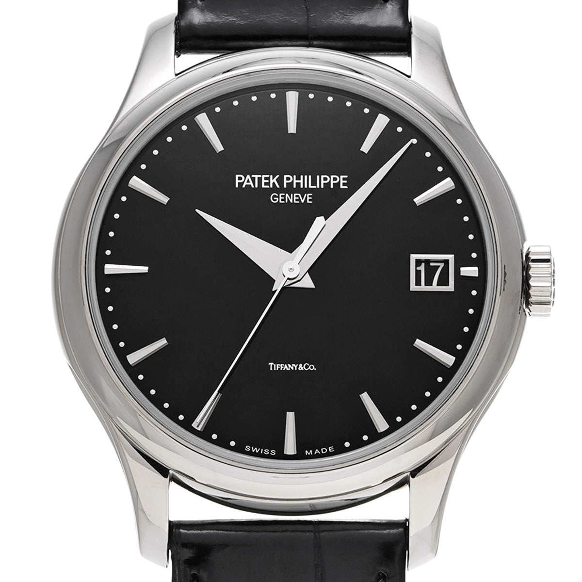 Tiffany Double Name Calatrava 5227G-010 Black Laquer PATEK PHILIPPE Men's [Pre-Owned].