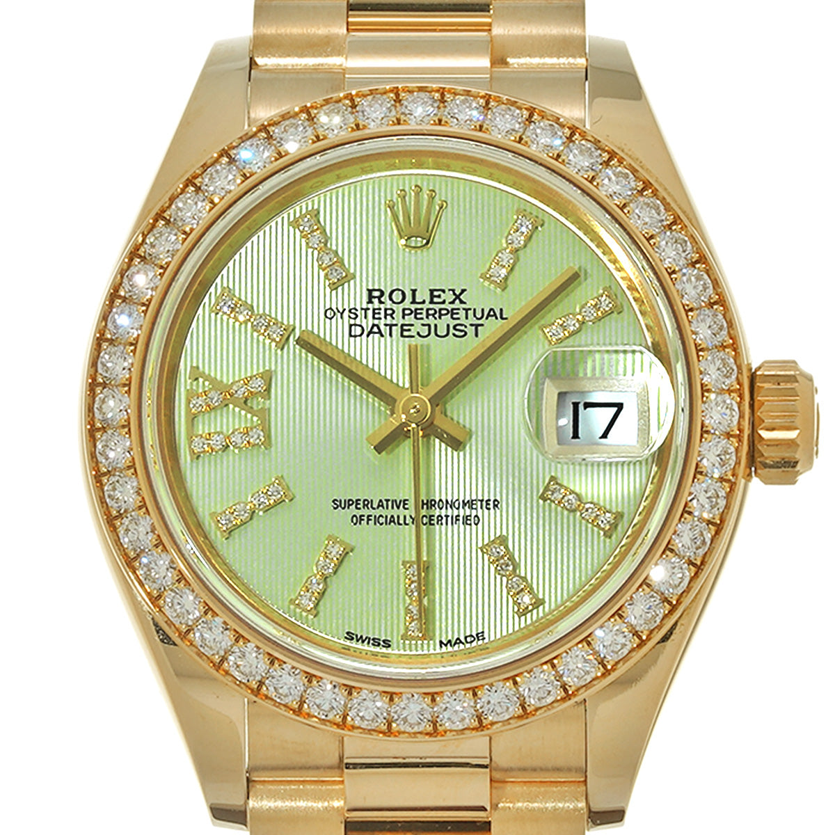 Datejust Lady 28 279138RBR Random Serial Linden Green Tapestry/Diamond ROLEX Ladies [Pre-Owned].