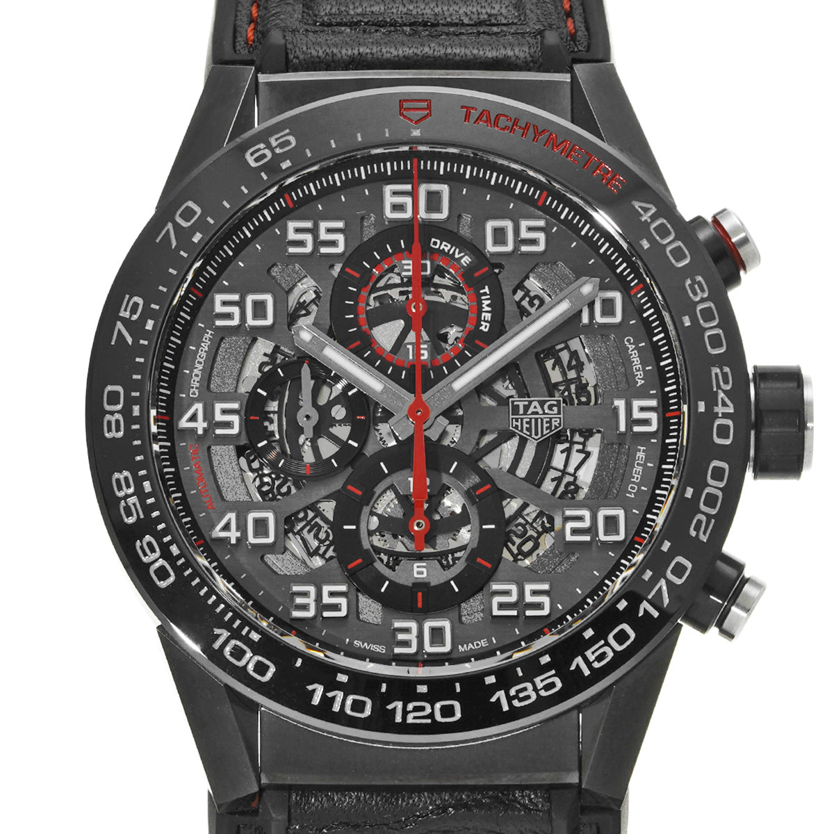 CARRERA CALIBRE HEUER 01 Chronograph CAR2A1H.FT6101 Black TAG HEUER Men's [Pre-Owned].