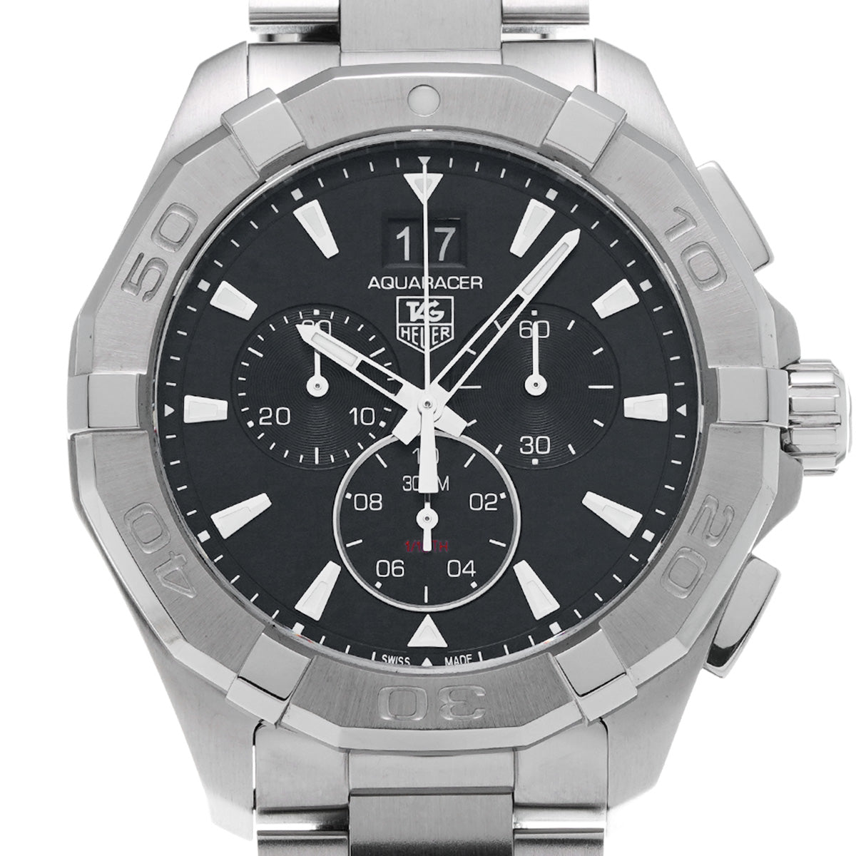 Aquaracer Quartz Chronograph CAY1110.BA0927 Black TAG HEUER Men's [Pre-Owned]