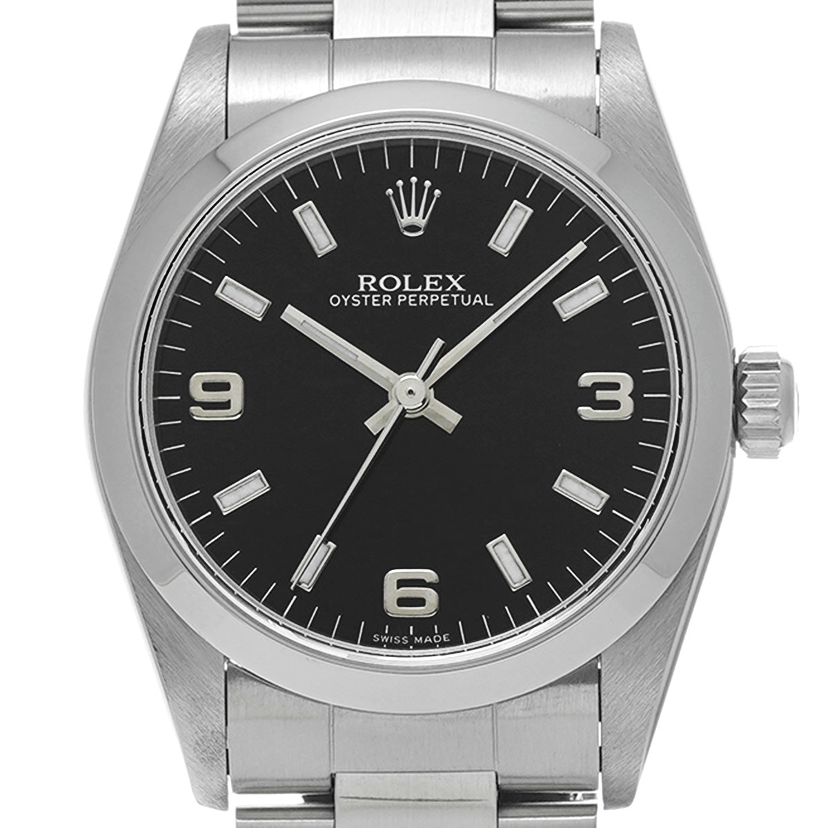 Oyster Perpetual 77080 A (manufactured circa 1999) Black ROLEX Unisex [Pre-Owned].