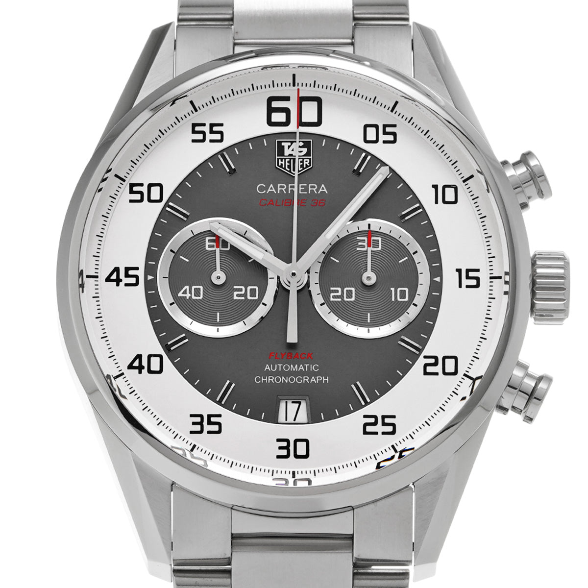 CARRERA Calibre 36 Chronograph Flyback CAR2B11.BA0799 Gray/Silver TAG HEUER Mens [Pre-Owned]