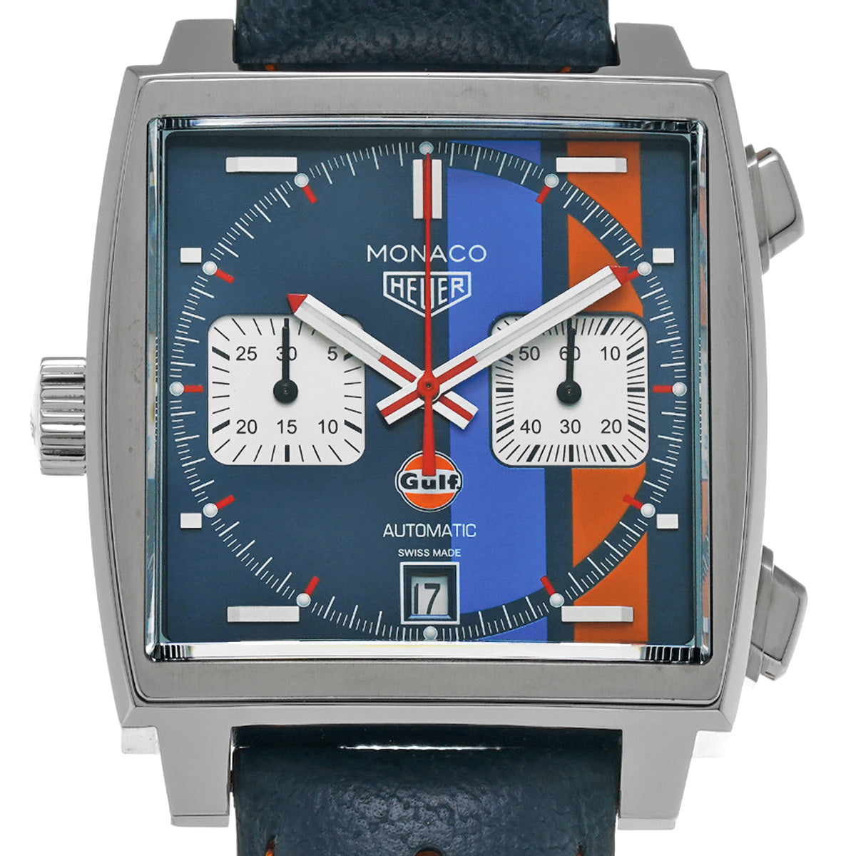 Monaco Calibre 11 Chronograph Gulf CAW211R.FC6401 Blue/Silver TAG HEUER Mens [Pre-Owned]