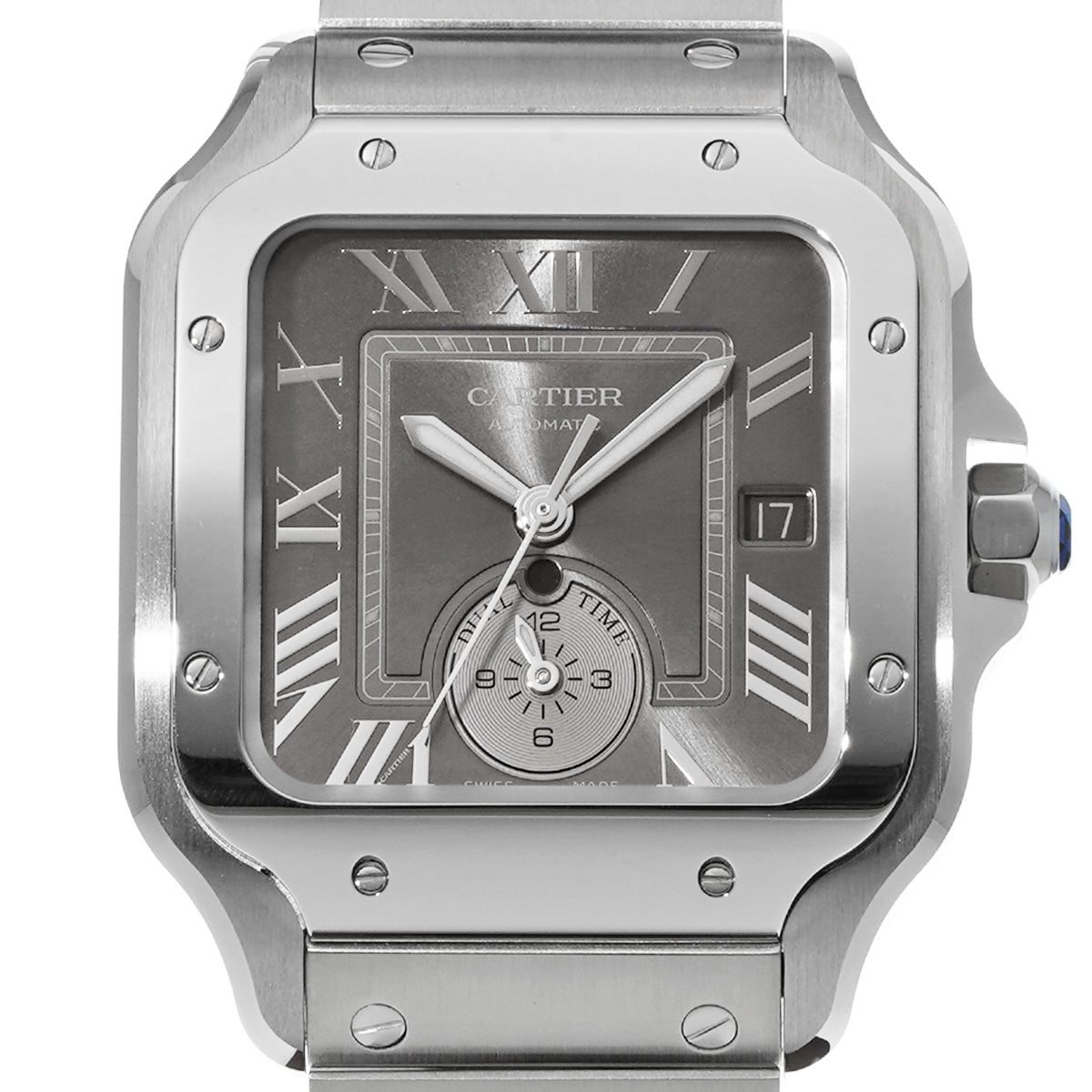 Santos de Cartier Dual Time Zone WSSA0076 Gray CARTIER Men's [Pre-Owned]