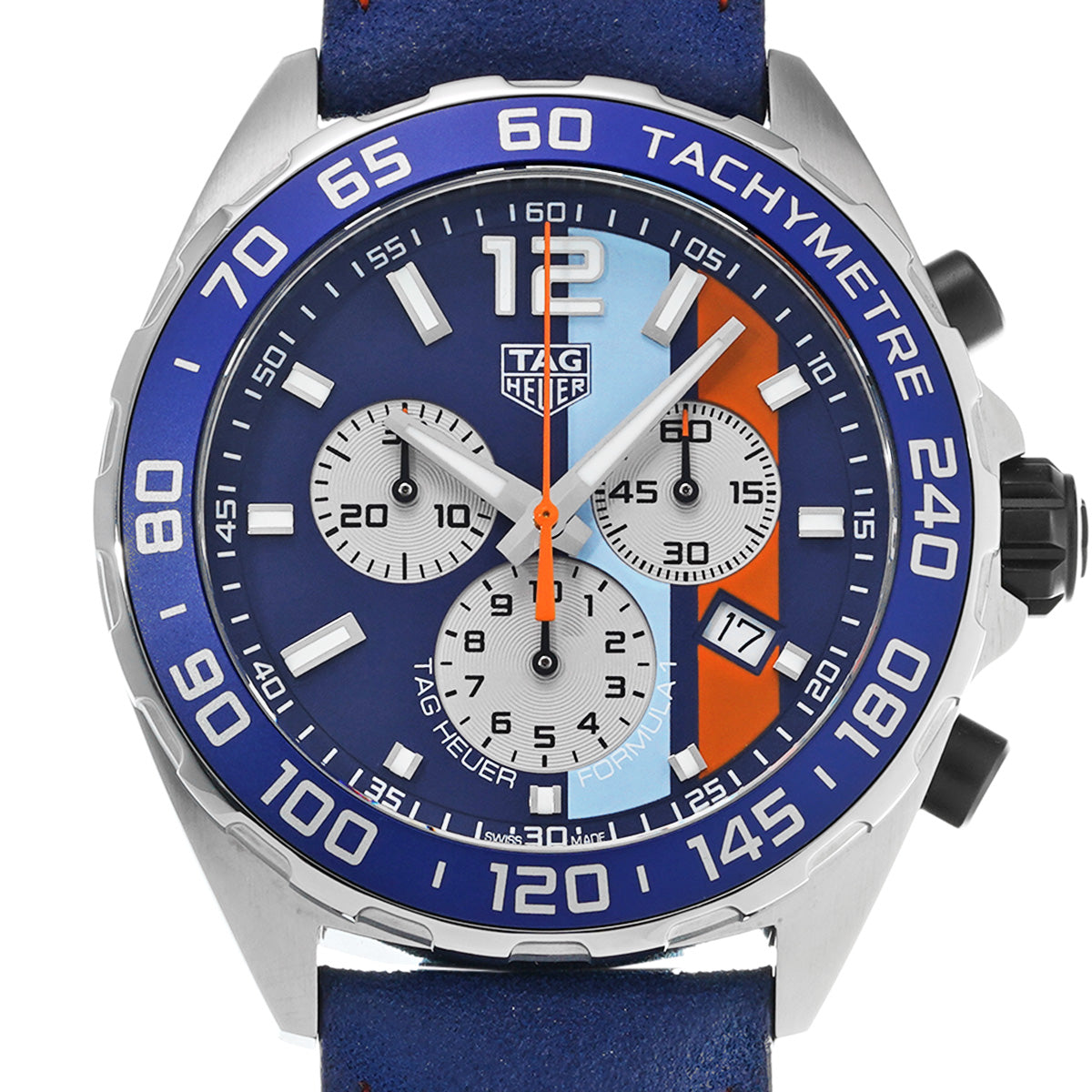 Formula 1 Quartz Chronograph Gulf CAZ101N.FC8243 Blue/Silver TAG HEUER Mens [Pre-Owned]