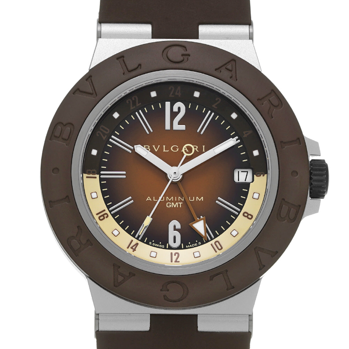 Aluminum GMT Fender Limited Edition 104117 Brown Gradation/Brown/Cream BVLGARI Men's [New]