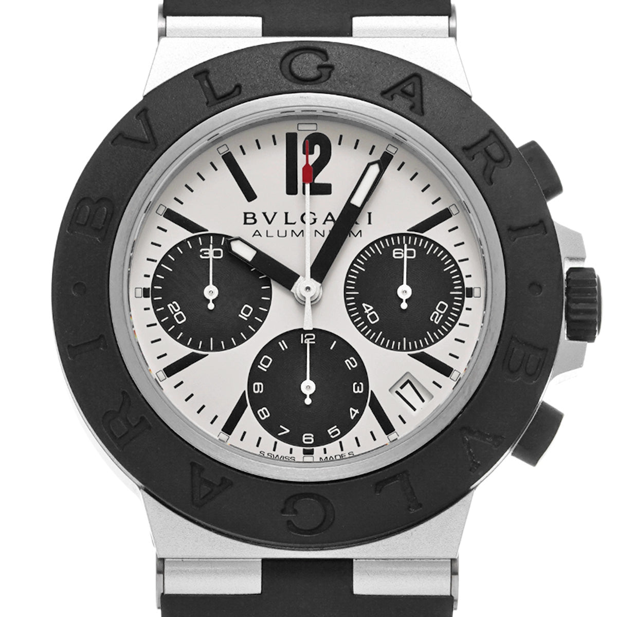 Aluminum Chronograph BB40ATCH Silver/Black BVLGARI Men's [Pre-Owned].