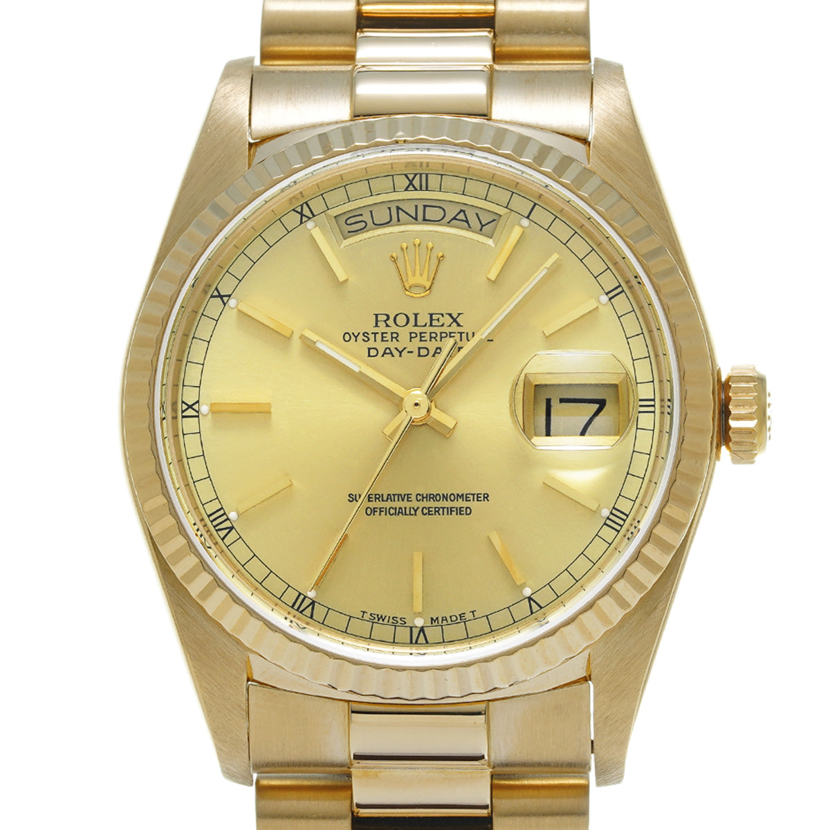 Day Date 18038 Series 97 (manufactured circa 1986) Champagne ROLEX Men's [Pre-Owned].