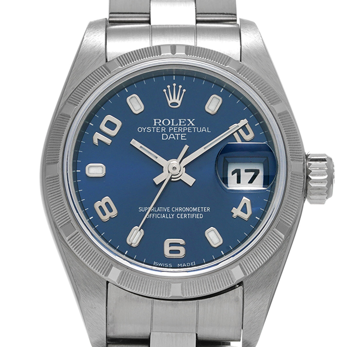 Oyster Perpetual Date 79190 Y No. (manufactured circa 2002) Blue ROLEX Ladies [Pre-Owned].