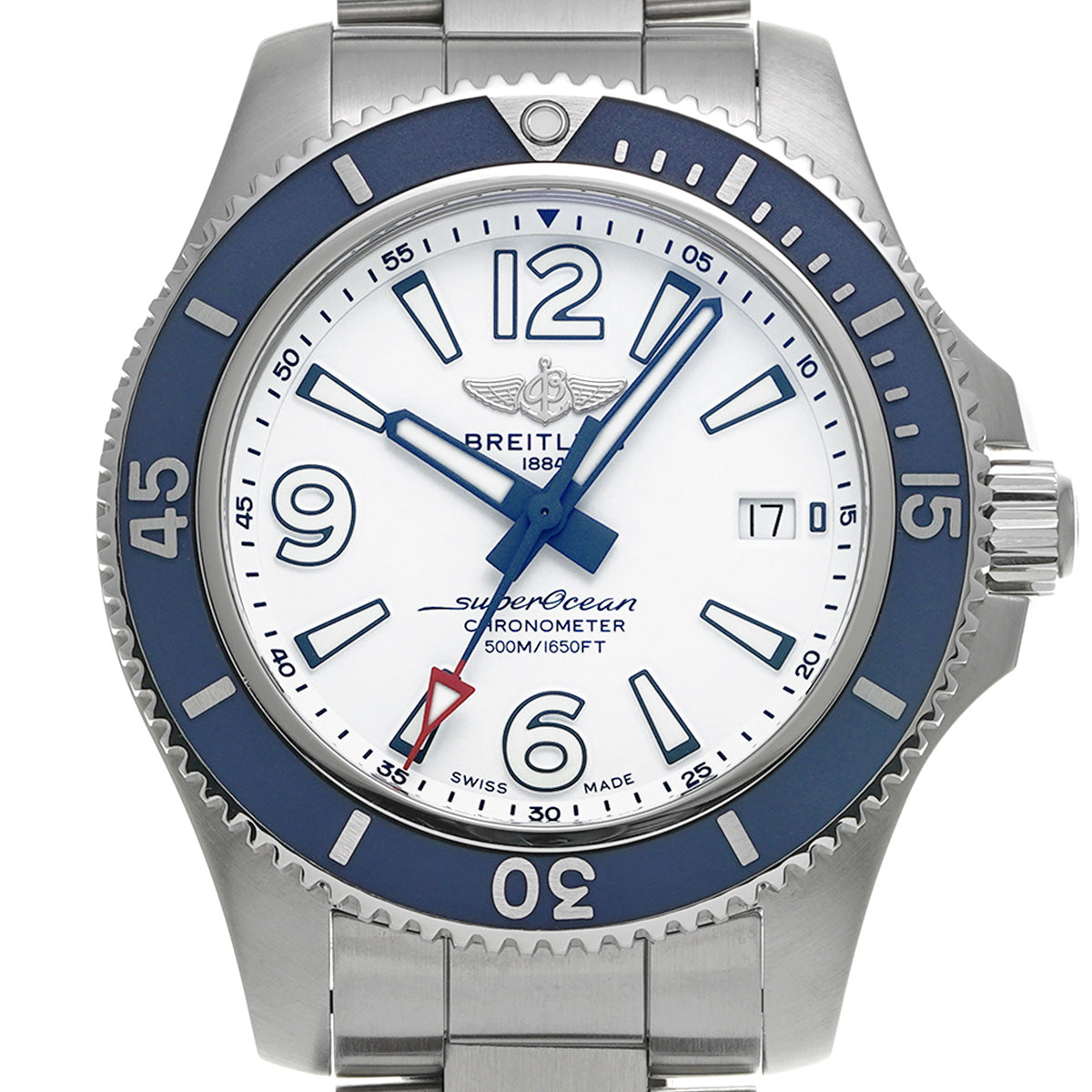 Super Ocean Automatic 42 A17366D81A1A1 White BREITLING Men's [Pre-Owned].