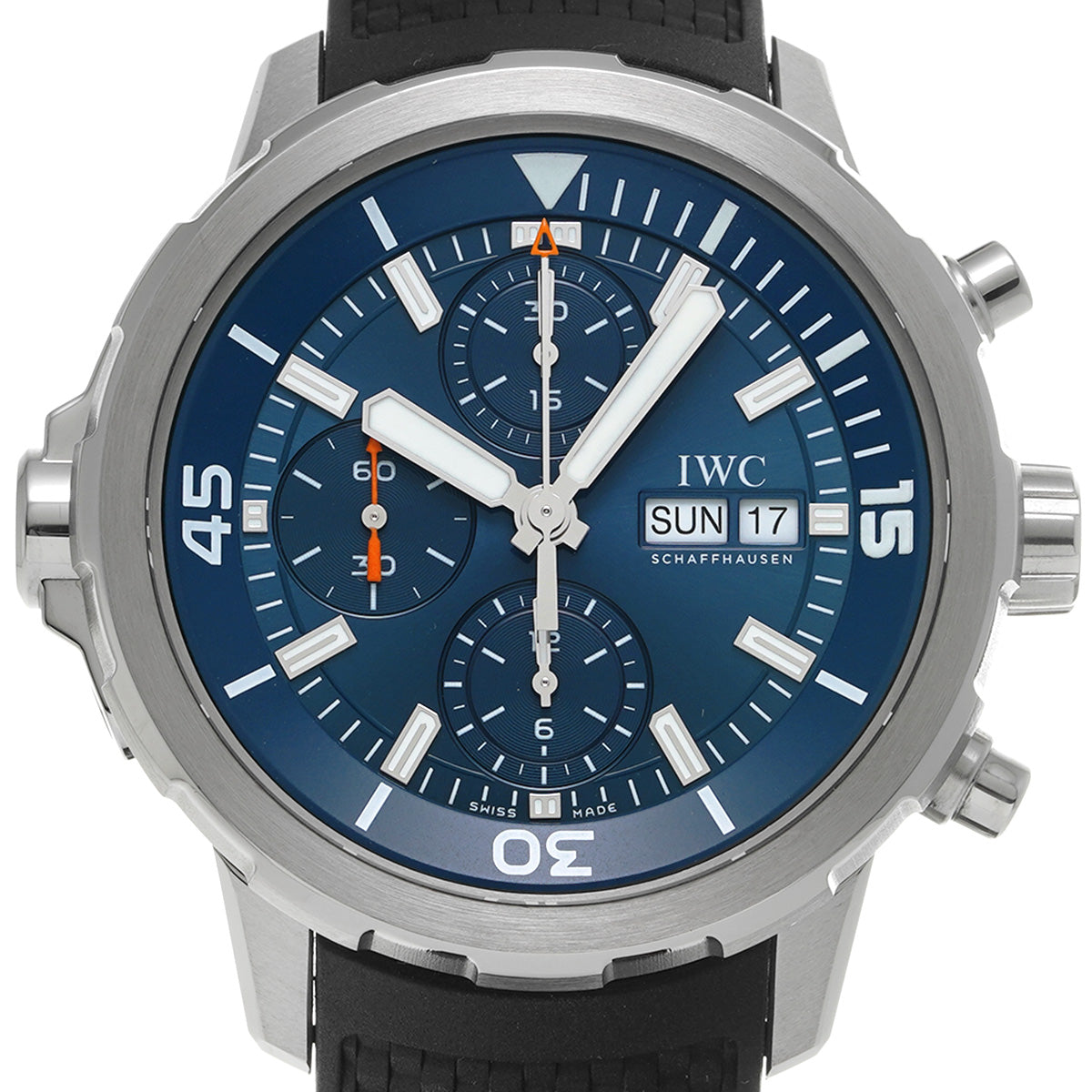 Aquatimer Chronograph Expedition Jacques-Yves Cousteau IW376805 Blue IWC Men's [Pre-Owned]